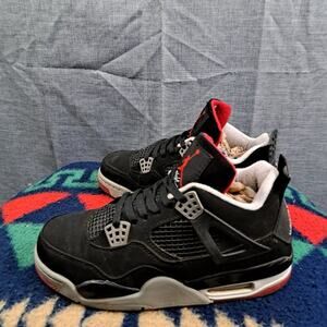 Nike Air Jordan 4 Retro Bred Flight Men Sneakers Size 7 Year 2016